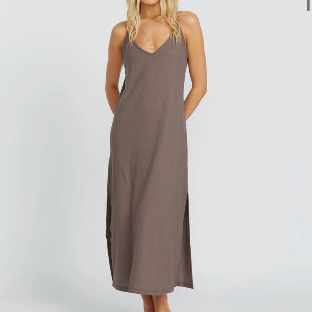 Billabong Taupe Brown Maxi Slip Dress